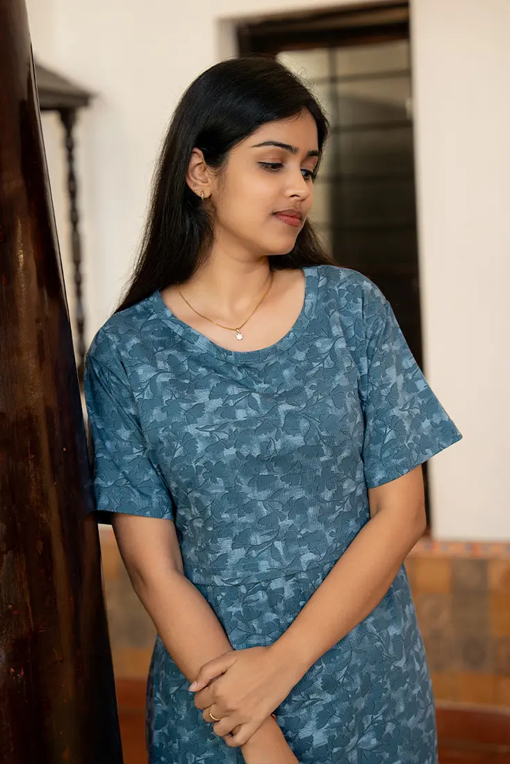                                                              NB Printed Perssian Blue Maternity Maxi                                                         