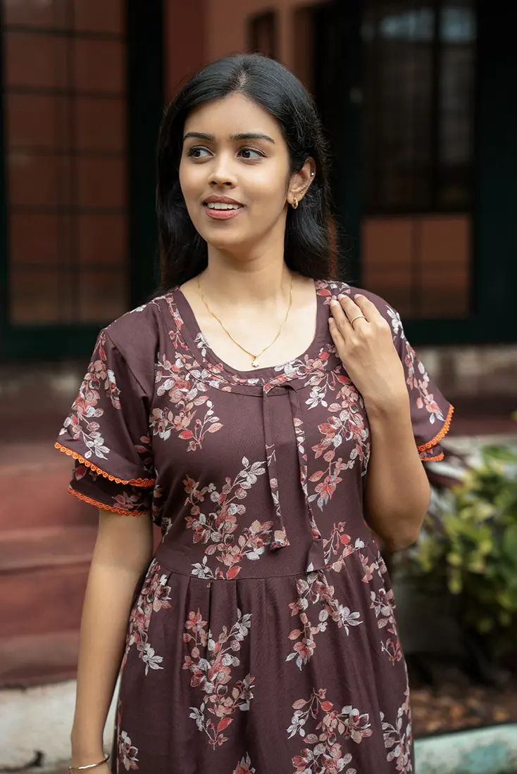 NB Printed Brown Alpine Maxi