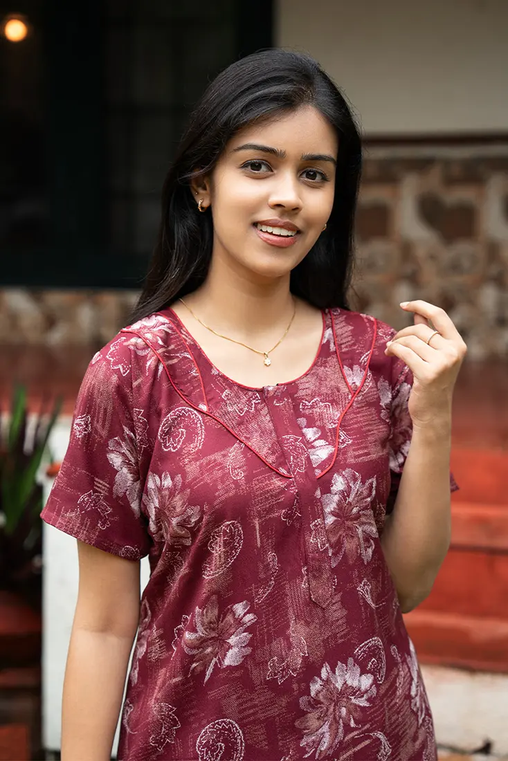 NB Printed Berry Wine Alpine Nighty