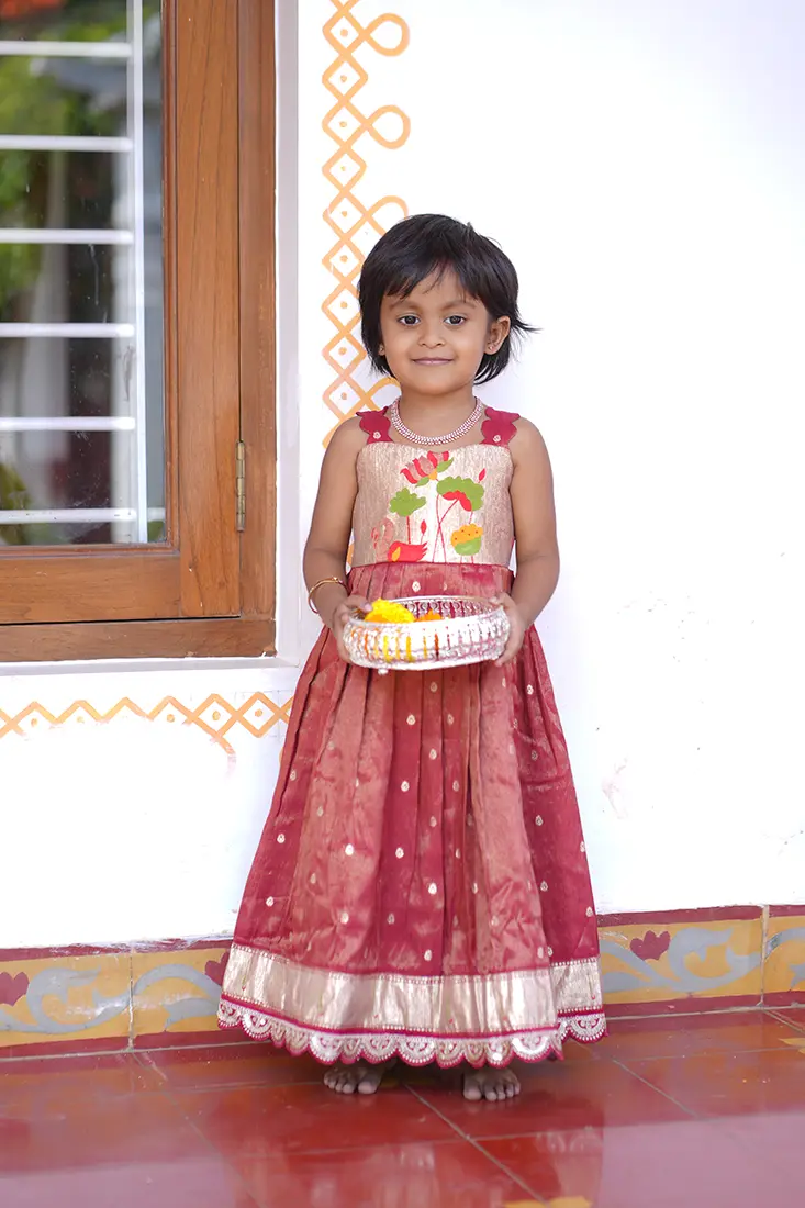 BROWN PAITHANI FROCK