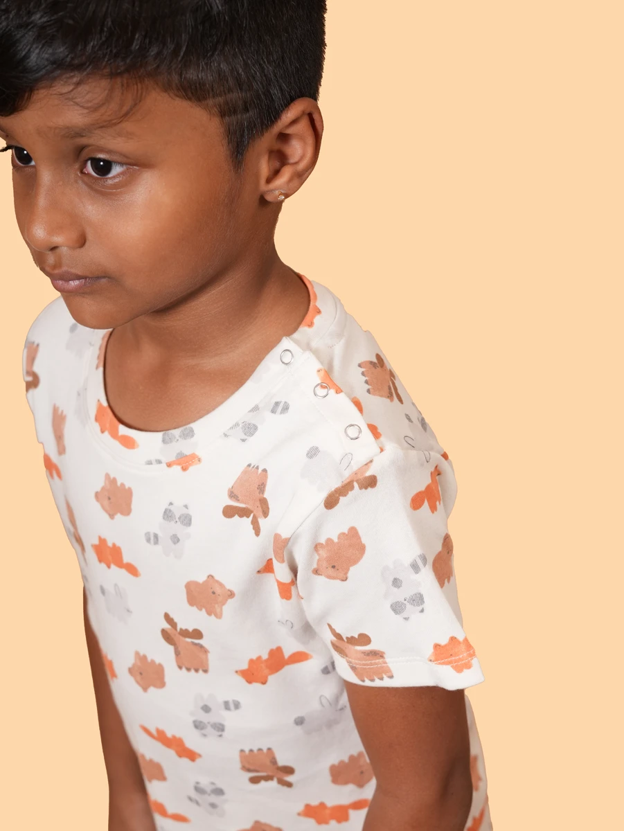 Kids Animal Print Co-ord Set | 100% Cotton Interlock | 6M–6Y