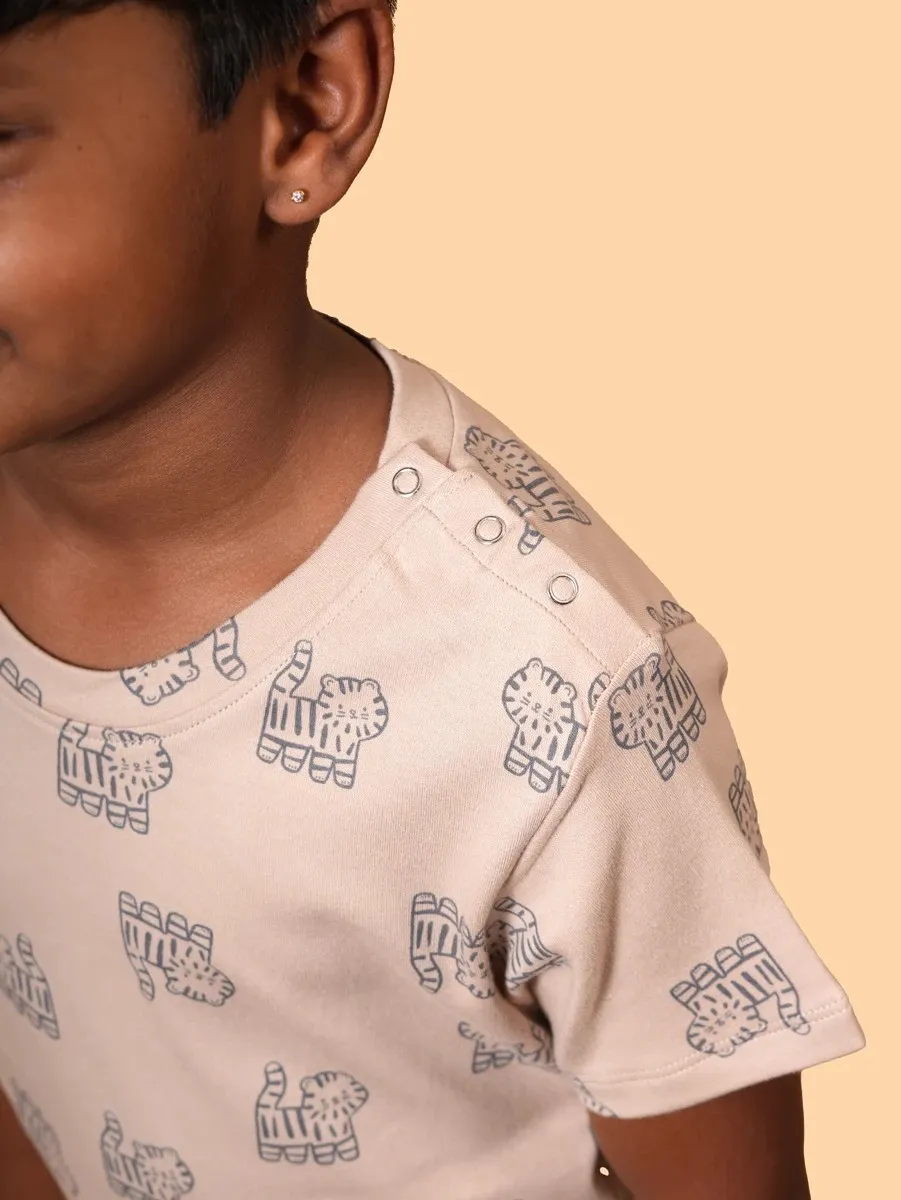 Tiger Print Co-ord Set | 100% Cotton Interlock | 6M–6Y
