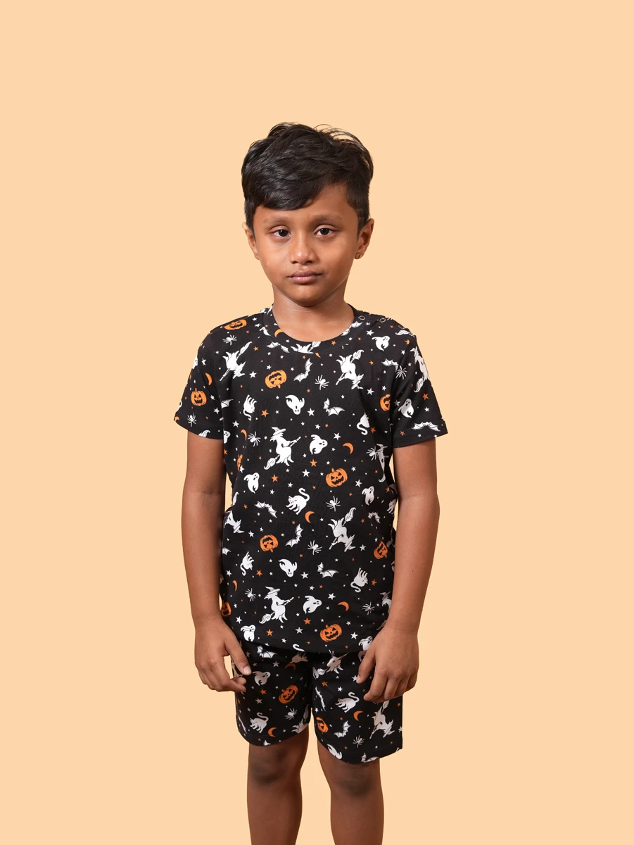 Halloween Print Co-ord Set | 100% Cotton Lycra Fine | 6M–6Y