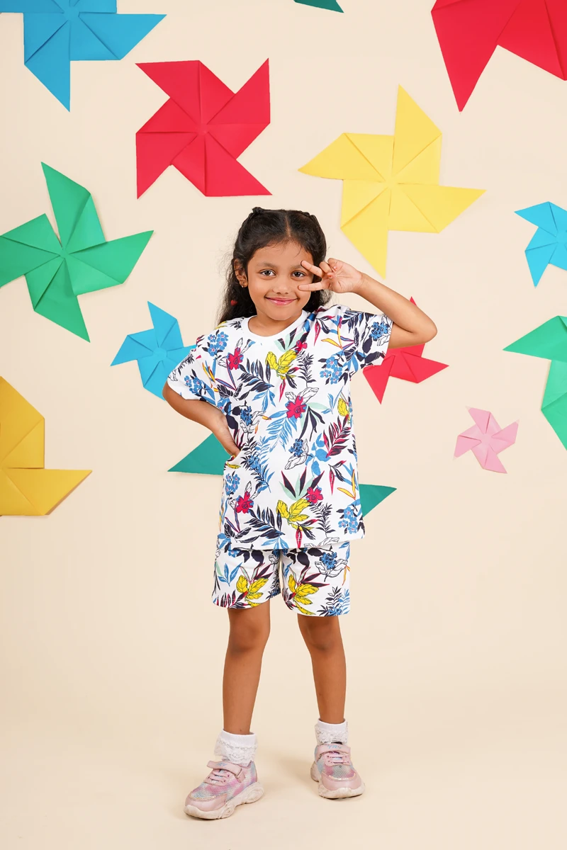 WHITE FLORAL CO-ORD SET