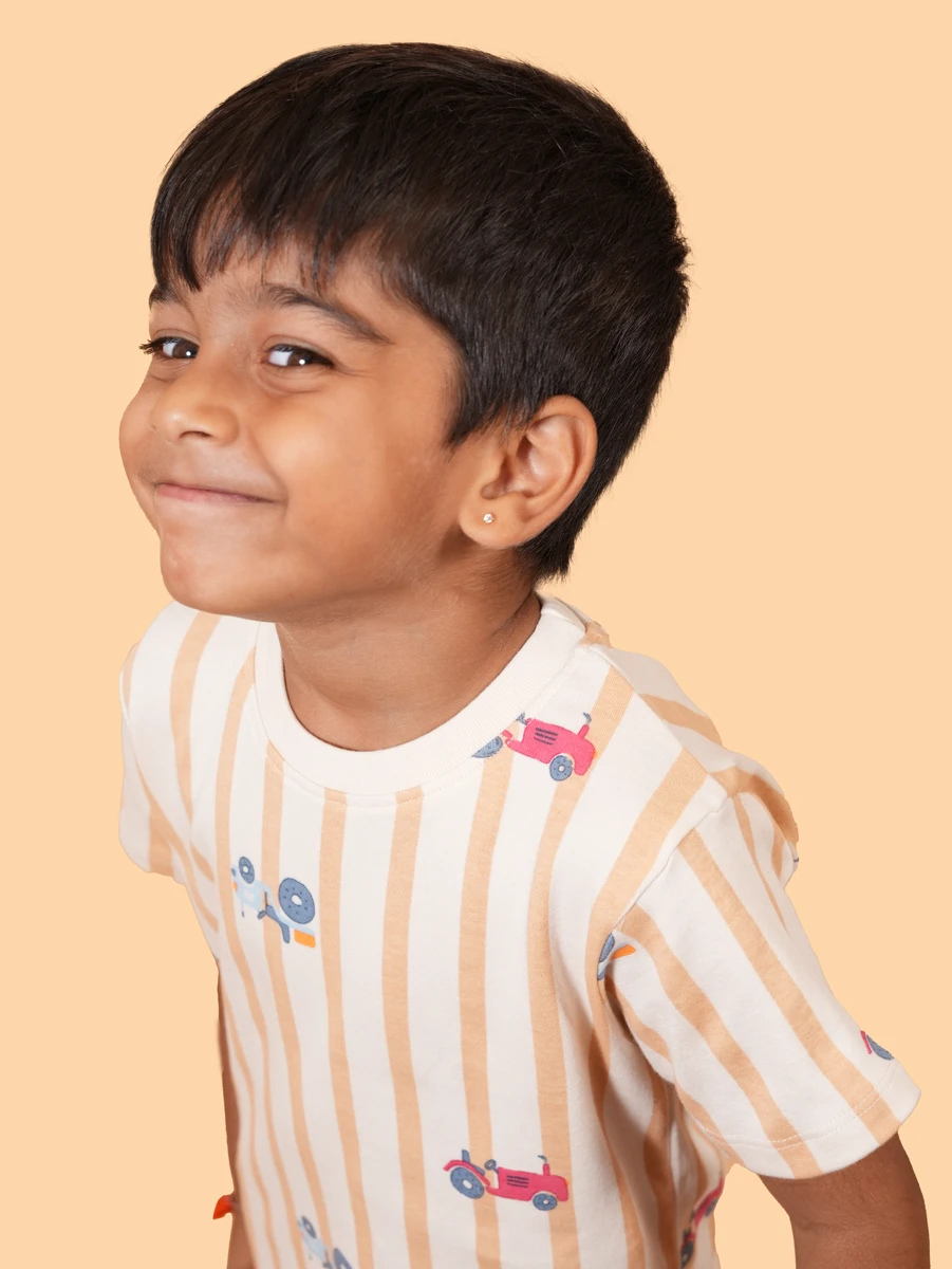 Tractor Stripe Co-ord Set | 100% Cotton Interlock | 6–12M to 5–6Y