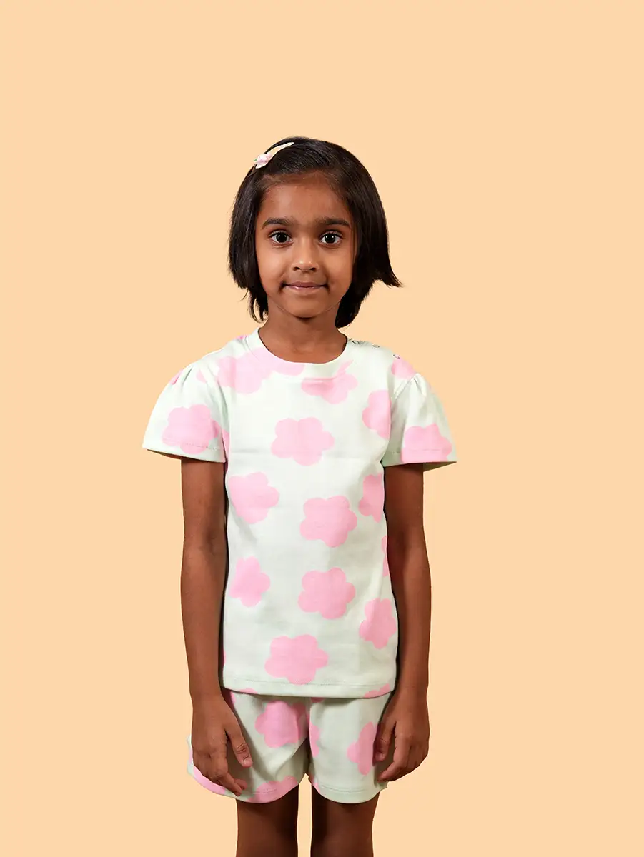 Bubble Bloom Co-ord Set – 100% Cotton Interlock