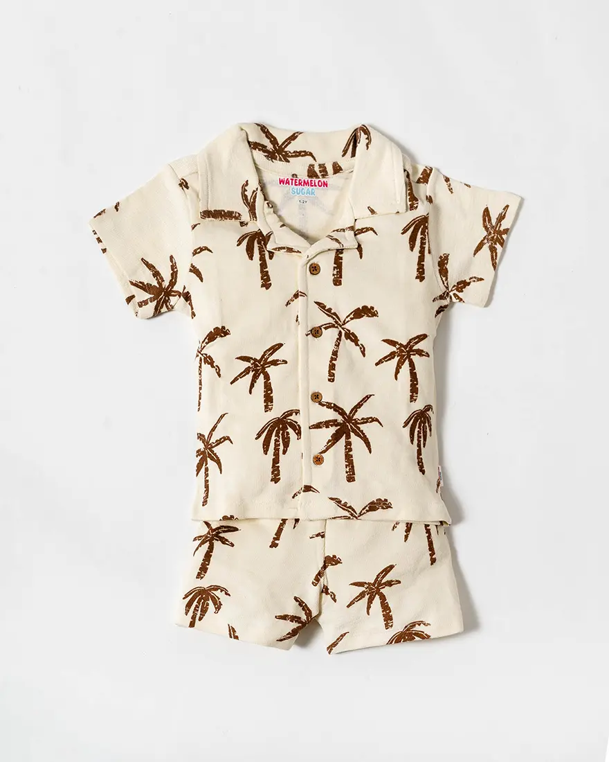 Palm Breeze Cotton Baby Fleece Co-ord Set