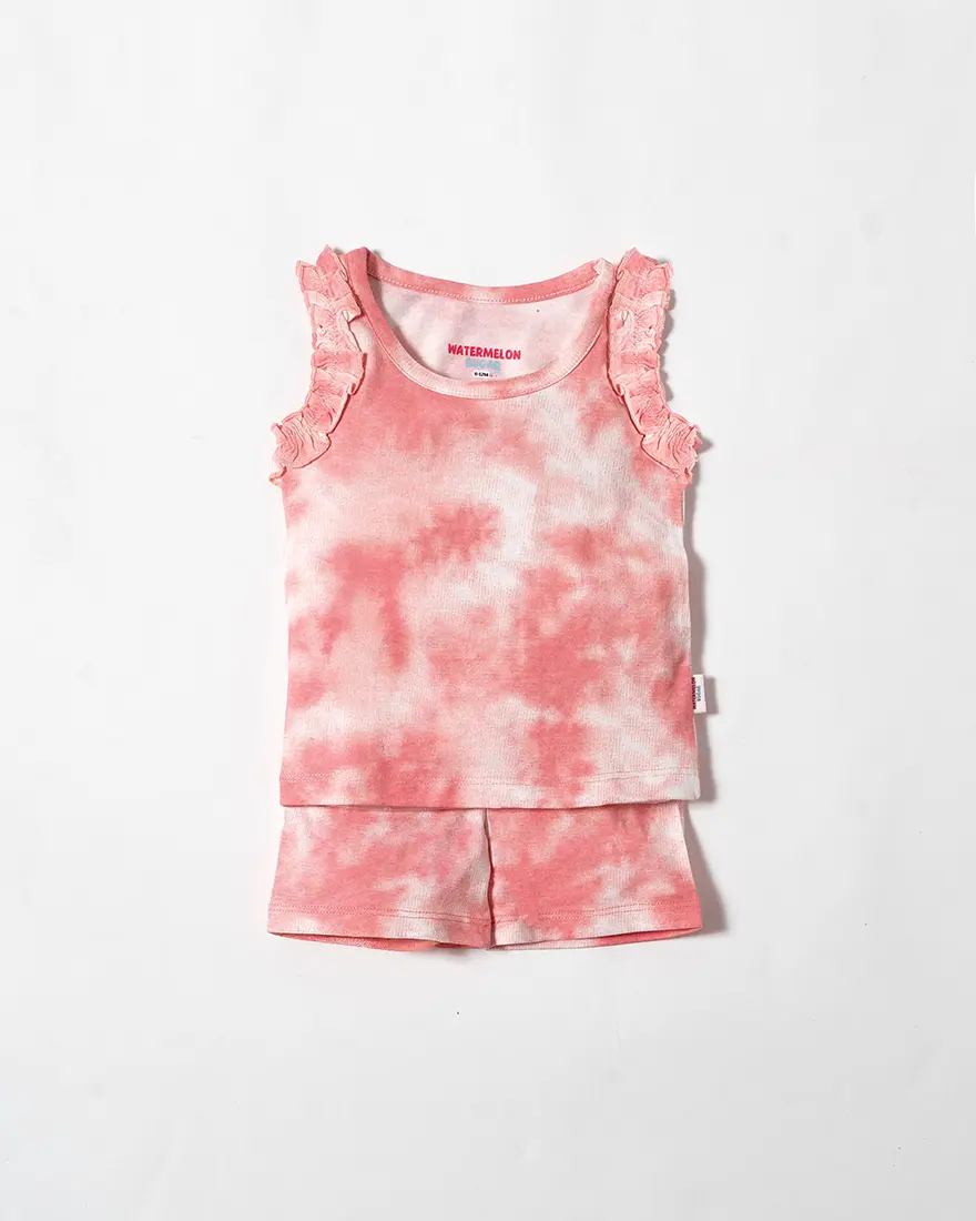 Rose Cloud Frill Sleeveless Co-ord Set