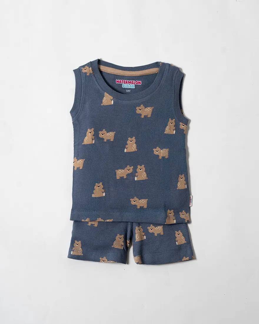 Midnight Puppy Sleeveless Co-Ord Set