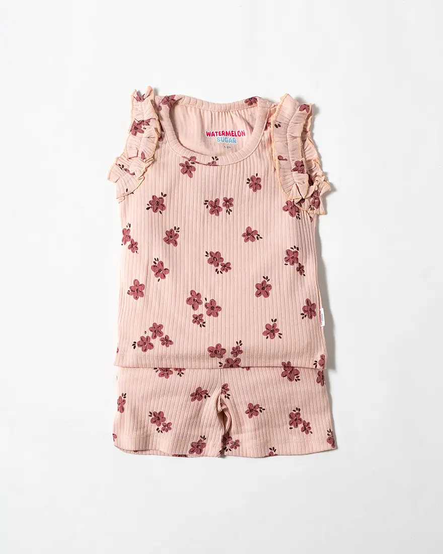 Blush Blossom Ruffle Co-Ord Set