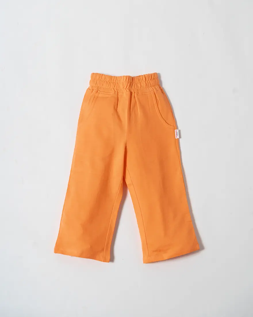 Orange Cotton Loopknit Cargo Pants